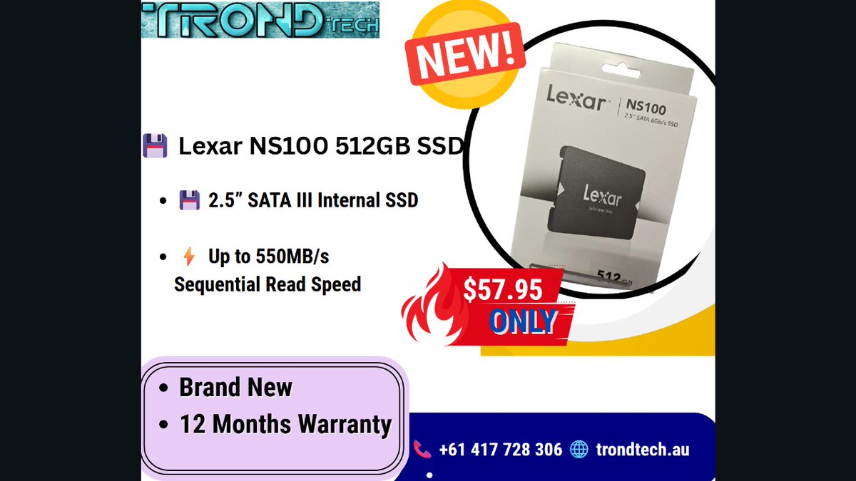 Computer_pc's tweet image. #Lexar NS100-512RB SSD 512GB 2.5″ SATA III Internal Solid State Drive #BargainSSD
#CheapSSD
#SSDSale
#SolidStateDriveDeals
#BudgetSSD
#SSDOffers
#TechDeals
#StorageBargains
#PCUpgradeDeals