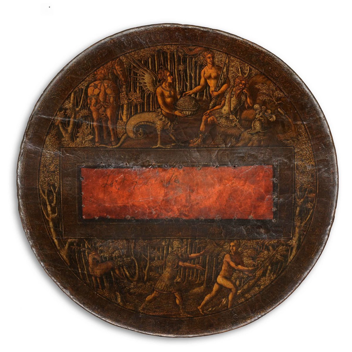 TudorAge1973's tweet photo. #ThrowbackThursday
Parade Shield 
Attributed to Girolamo da Treviso the younger 

https://t.co/BeiT945dsv

#Shield #ParadeShield #TheTriumphofVenus #AKnightTemptedByFortuneAndDeceptionInHisDreams #AKnightEludedByFortuneInTheForest #GirolamodaTrevisoTheYounger #Italy #History https://t.co/CgkgJP5CPX