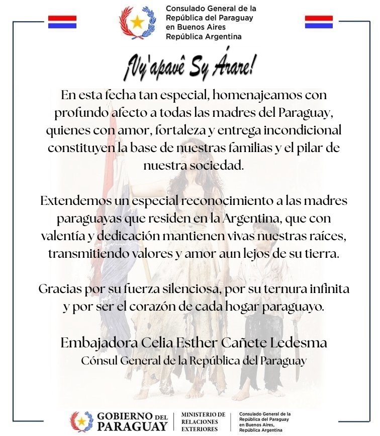 ¡Vy'apavê Sy Árare! ¡Feliz Día de la Madre!

<a href="/CaneteCelia/">Celia Cañete</a>