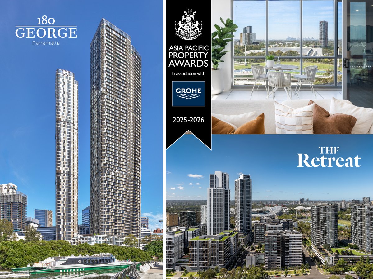 MeritonGroup's tweet image. We proudly announce that 180 George and The Retreat Masterplan have both been awarded Best Mixed-Use Development in Australia at the Asia Pacific Property Awards.
These landmark projects are a testament to Meriton’s commitment to delivering world-class, large-scale urban…