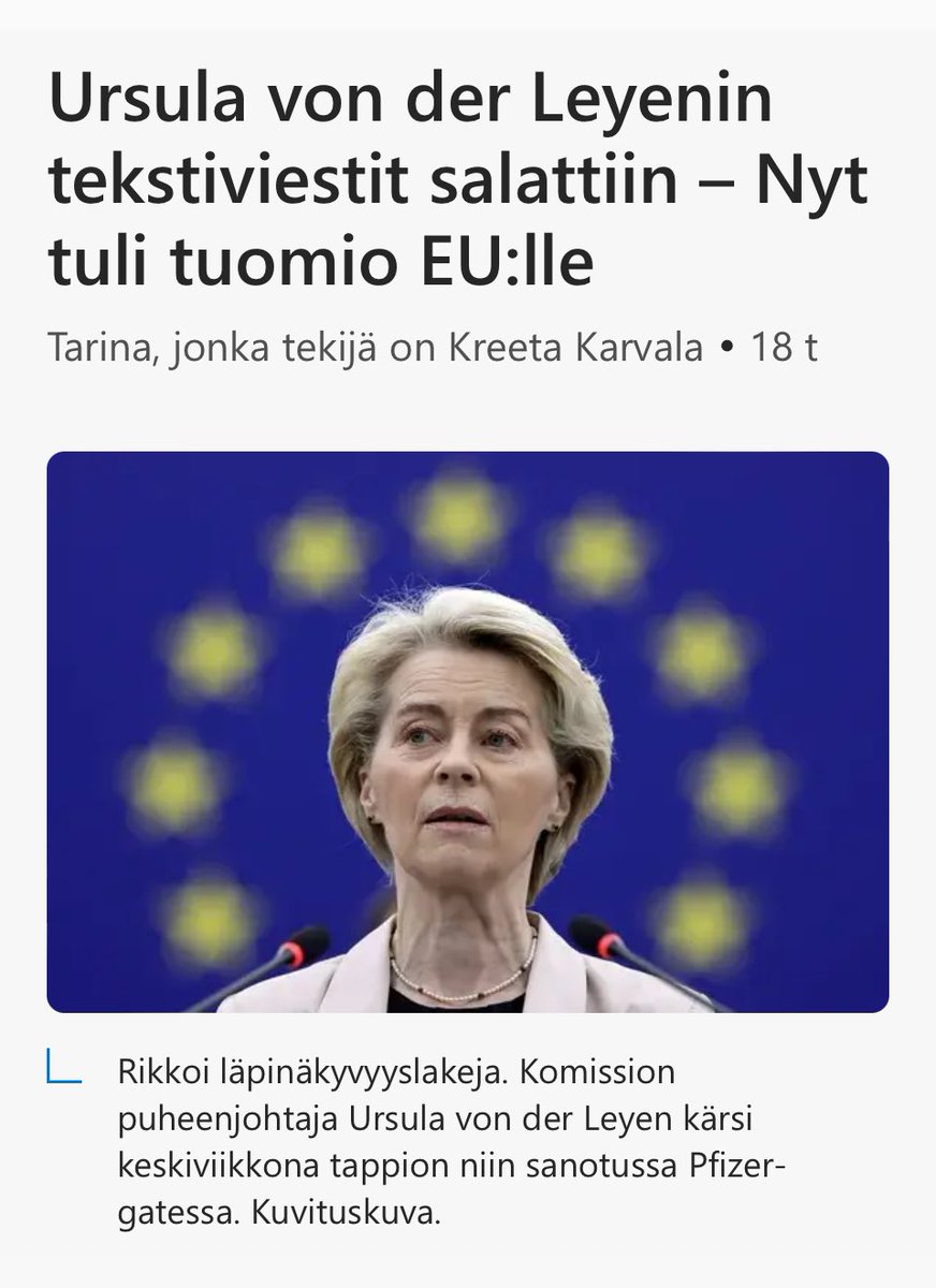 Eija-Riitta Korhola (@er_korhola) on Twitter photo Jokaisen vastuullisen ihmisen pitäisi nyt laskea yhteen. Tämä sama taho ajaa Euroopassa sosiaalisen median sensurointia - omaksi edukseen. Nyt ei todellakaan ole oikea aina turvautua sensuuriin vaan turvata demokratiaa läpinäkyvyydellä ja avoimuudella. Ping <a href="/HennaVirkkunen/">Henna Virkkunen</a> Jokaisen vastuullisen ihmisen pitäisi nyt laskea yhteen. Tämä sama taho ajaa Euroopassa sosiaalisen median sensurointia - omaksi edukseen. Nyt ei todellakaan ole oikea aina turvautua sensuuriin vaan turvata demokratiaa läpinäkyvyydellä ja avoimuudella. Ping <a href="/HennaVirkkunen/">Henna Virkkunen</a>