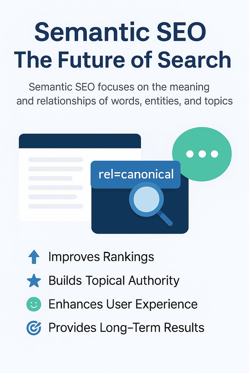 MoazHaider71's tweet image. Semantic SEO is the future.

Not about keywords anymore.
It’s about meaning, intent, and relationships.

📈 Better rankings
📘 Better content
🧠 Better authority

#SEO #SemanticSEO #TopicalAuthority #ContentMarketing