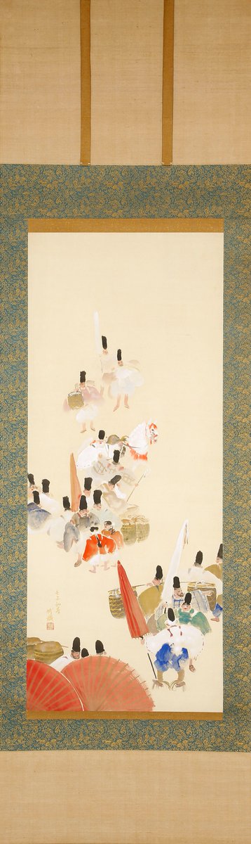 こちらは、新潟出身の日本画家 尾竹竹坡（1878-1936）の「葵祭」（共箱