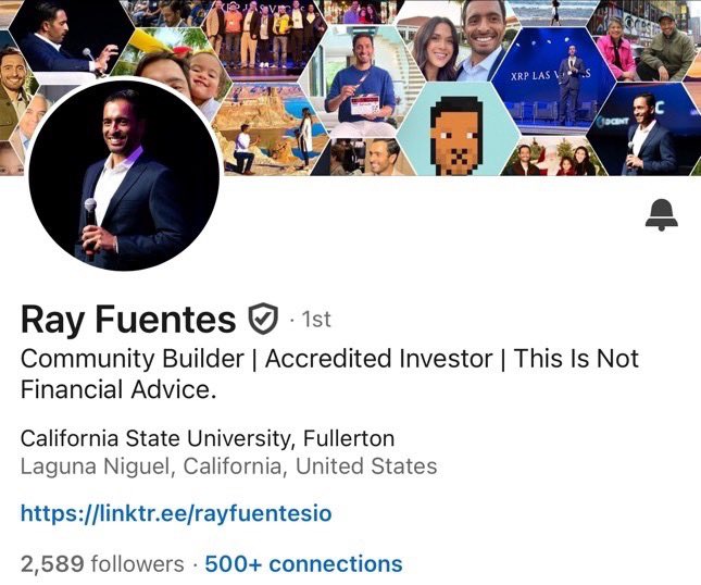RayFuentesIO's tweet photo. Flirted with 589 on LinkedIn today. Coincidence? Doubt it. 👀🫶

$XRP energy is rising — and so is the community. Stay ready.

🧠 Connect with me on LinkedIn: https://t.co/5Ai7nwHPAG 

#XRP #Crypto #Web3 #LoveYouMucho #RayFuentesIO https://t.co/OTIfVAZUY3