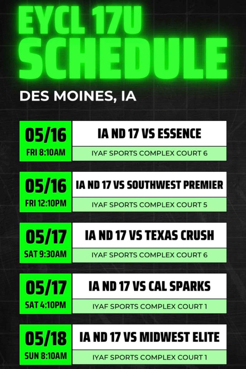 My Inspired Athletics schedule for the weekend!