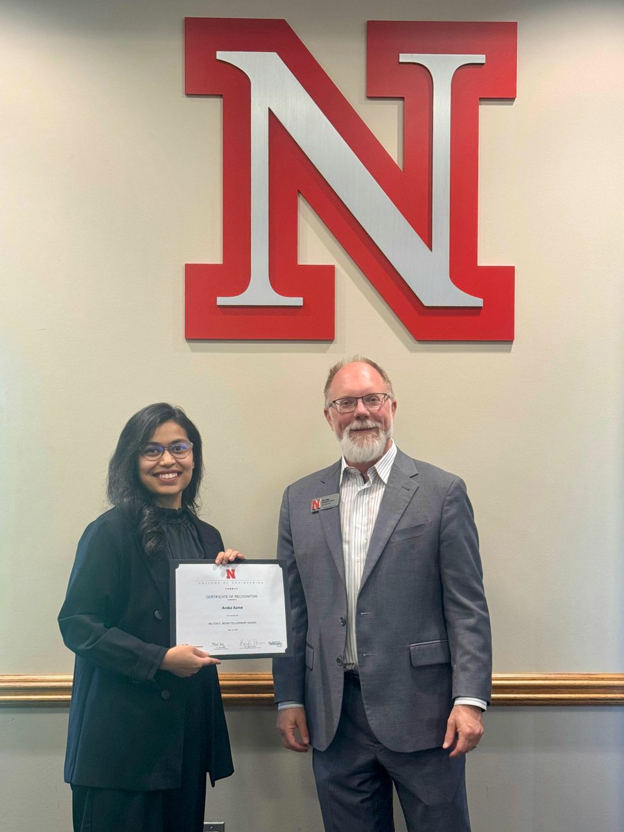 Anika Azme (@anikaazme) on Twitter photo I'm honored to attend the Graduate Recognition Reception today and receive the prestigious Milton E. Mohr Fellowship for the 2025–26 academic year.
<a href="/unl_cee/">Nebraska Civil and Environmental Engineering</a>
<a href="/UNLincoln/">University of Nebraska-Lincoln</a> I'm honored to attend the Graduate Recognition Reception today and receive the prestigious Milton E. Mohr Fellowship for the 2025–26 academic year.
<a href="/unl_cee/">Nebraska Civil and Environmental Engineering</a>
<a href="/UNLincoln/">University of Nebraska-Lincoln</a>