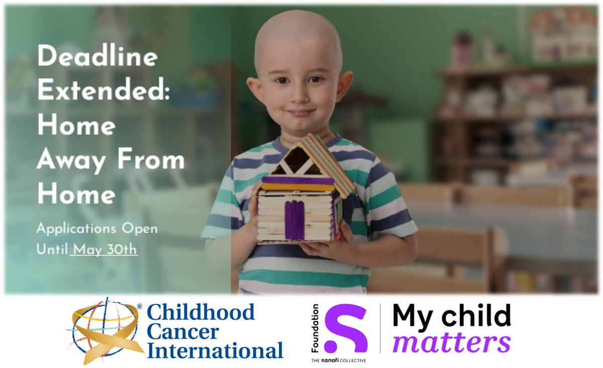CCIAsia's tweet image. great news: 📷 New Deadline: Friday, May 30th, 2025

more information: childhoodcancerinternational.org/a-home-away-fr…

#HomeAwayFromHome #SupportPrograms #CCIAsia #CCI