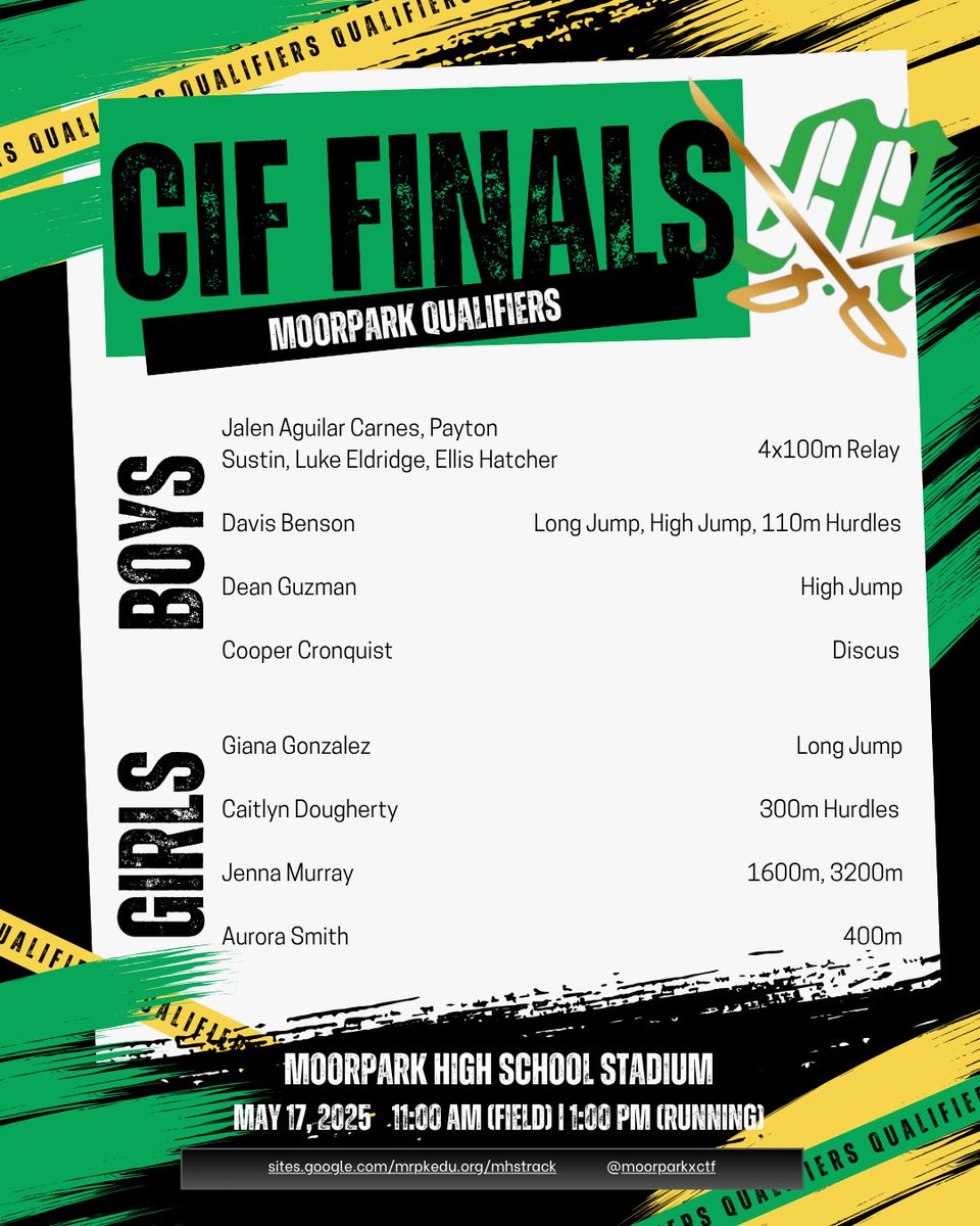 See you Saturday for our next HOME meet! <a href="/CoachDearborn/">Christian Dearborn</a> <a href="/MoorparkHighSch/">Moorpark High School</a>