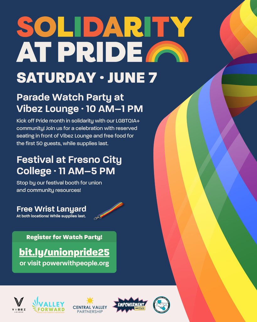 Save the date for Solidarity at Pride on Saturday, June 7! 🌈⁠ Register for the watch party at bit.ly/unionpride25
