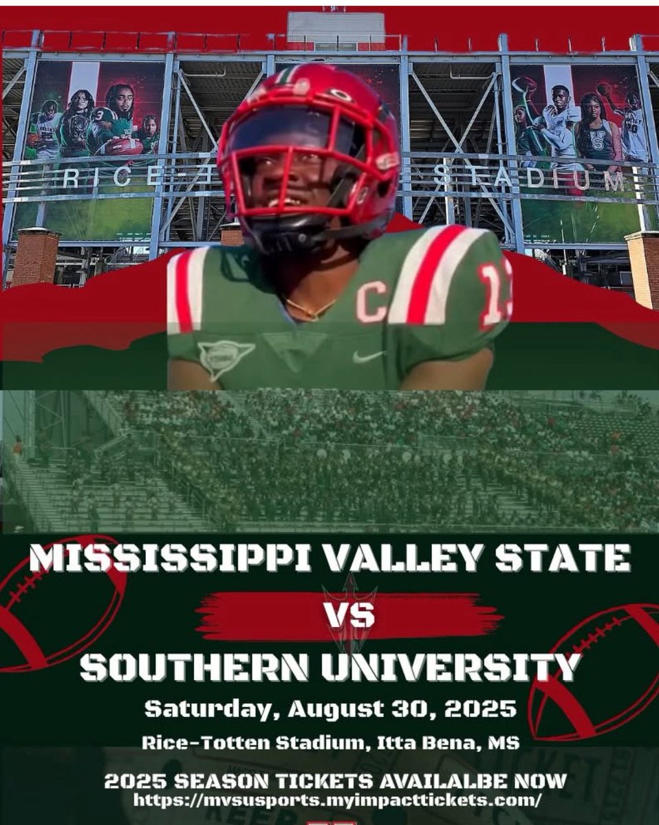 MVSU IGOTTIME (@mvsuigottime) on Twitter photo New Era at Valleyπ₯π©
There will be big hits ππ½
There will be exciting TDsπ
The Games will be packed ποΈ
The Band will be playing π₯πΊ
There will be Tailgating πππ
There will be Wins π
Get Your Season Tickets ποΈ ποΈ
mvsusports.myimpacttickets.com/events/113469 New Era at Valleyπ₯π©
There will be big hits ππ½
There will be exciting TDsπ
The Games will be packed ποΈ
The Band will be playing π₯πΊ
There will be Tailgating πππ
There will be Wins π
Get Your Season Tickets ποΈ ποΈ
mvsusports.myimpacttickets.com/events/113469