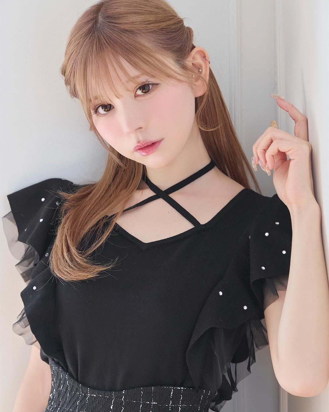 リボンツイードミニワンピース♡XS♡新品・未着用タグ付き♡ミシェルマカロン リボンツイードミニワンピース♡XS♡新品・未着用タグ付き