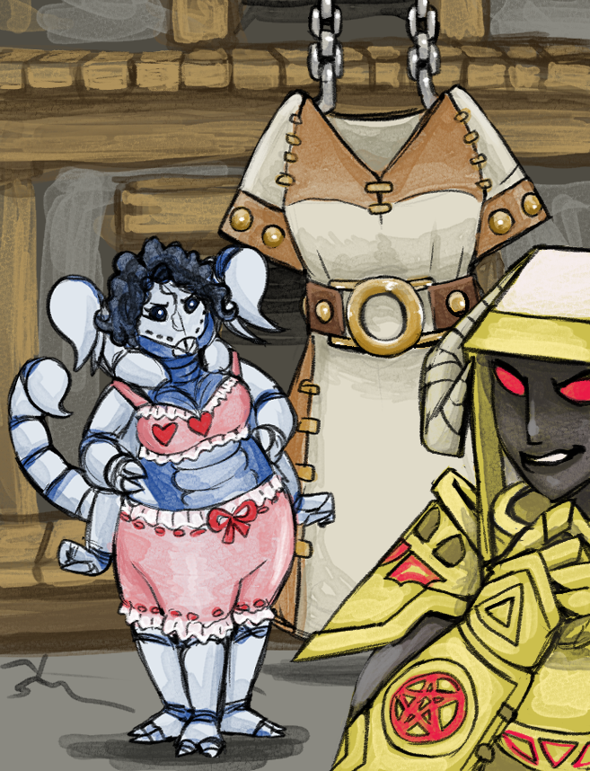 PentaclesQuest's tweet photo. The Armorer performs her function.
The outfit is serviceable, not Oragatt's best work 
but she has punished the den mother so it has it's merit. https://t.co/qbvfed4Jkp