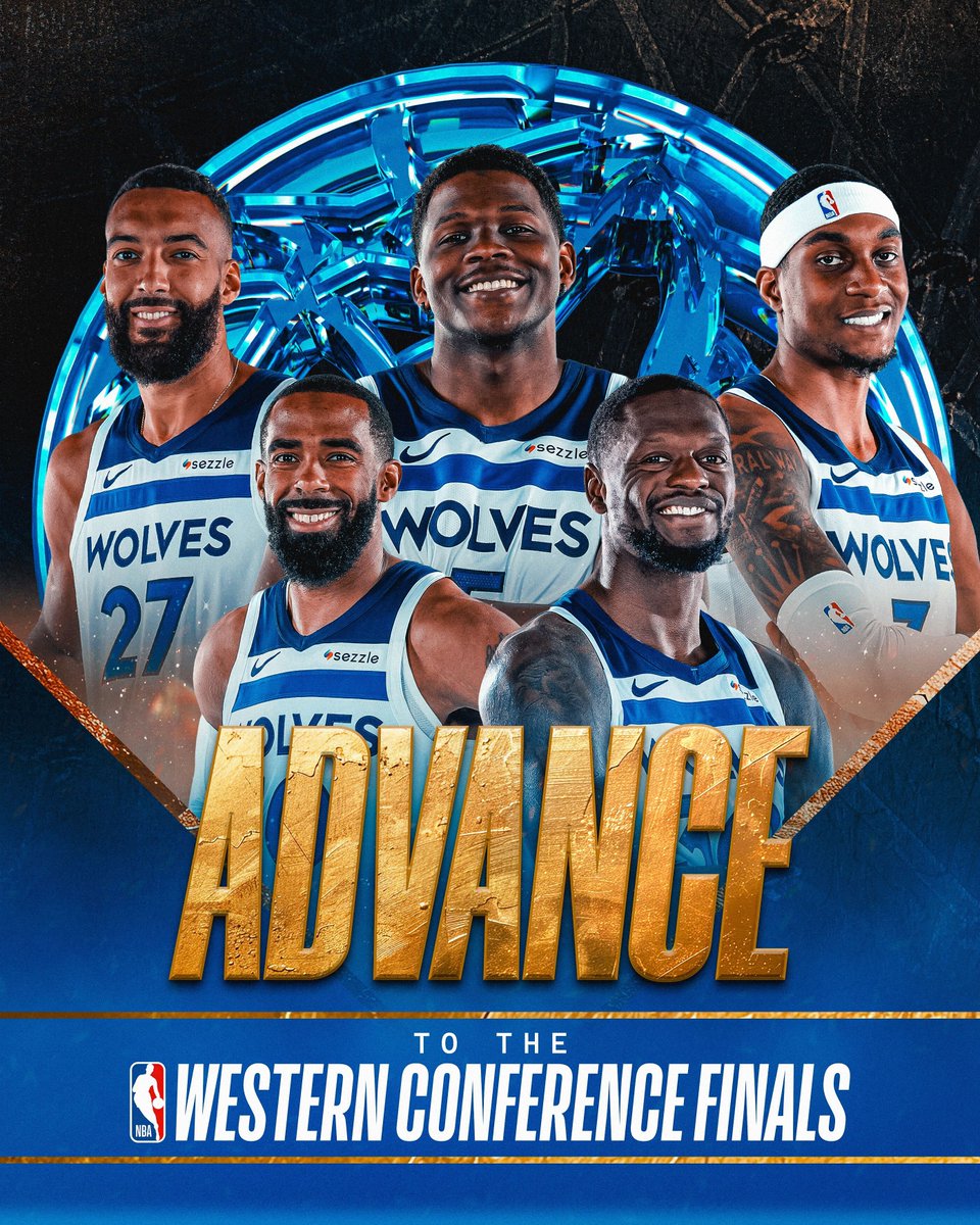 NBA's tweet image. The Minnesota Timberwolves advance to the Western Conference Finals!

#NBAPlayoffs presented by Google