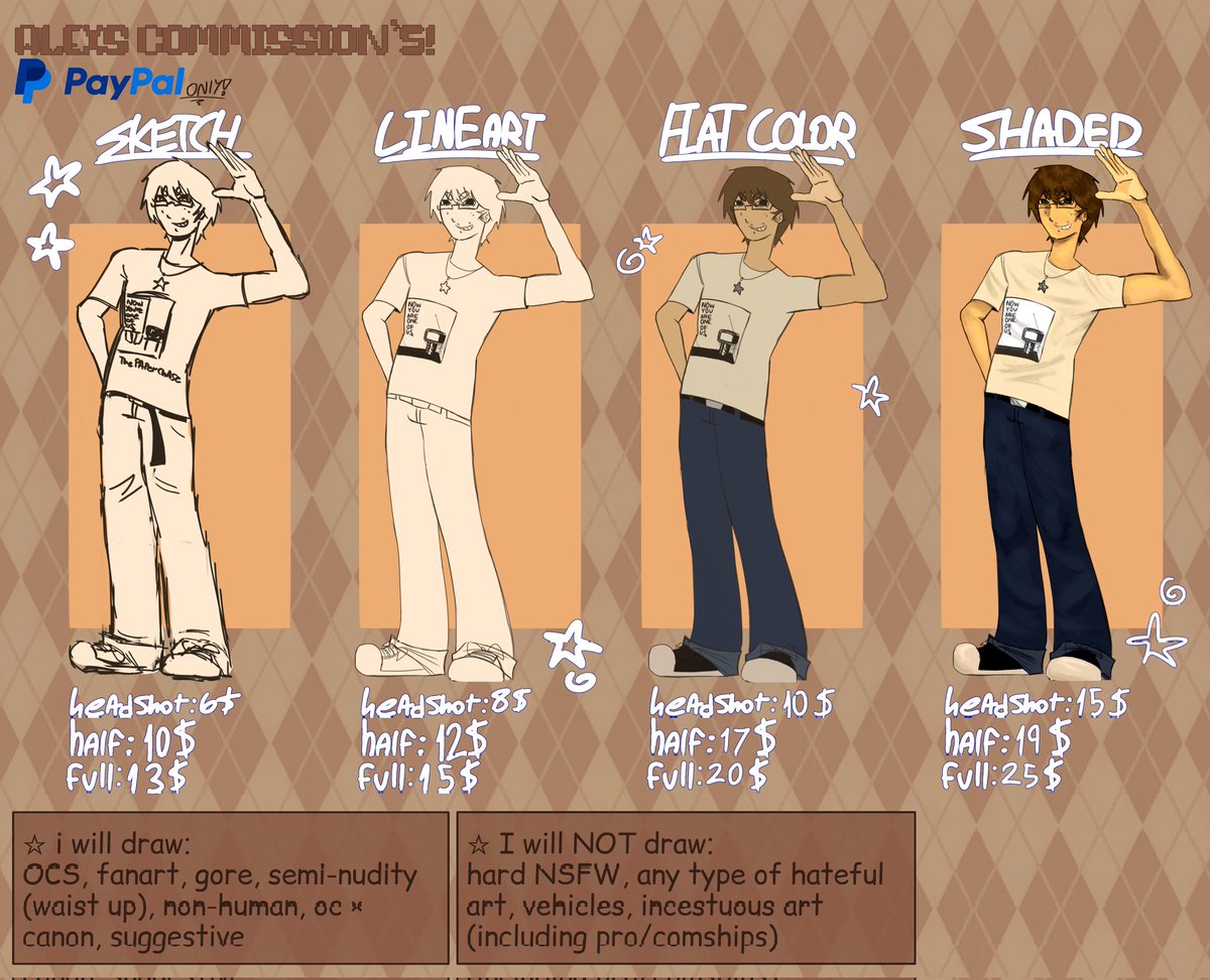 alexdeezballz's tweet photo. [RETWEETS APPRECIATED!]
my new and improved commission sheet! please dm me if you're interested in a commission! or on discord! @/alexdeezb4llz
        ₊˚ ✧ ━━━━⊱⋆⊰━━━━ ✧ ₊˚

#Commission #art #sheet #drawing #artistsoftwt #commsheet #commissionsopen #drawingart https://t.co/Urw5qiYrII