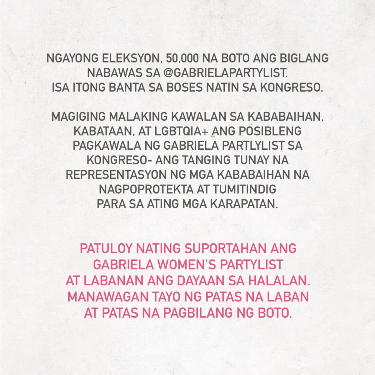 sydhartha's tweet image. #LabanGabriela #LabanKababaihan