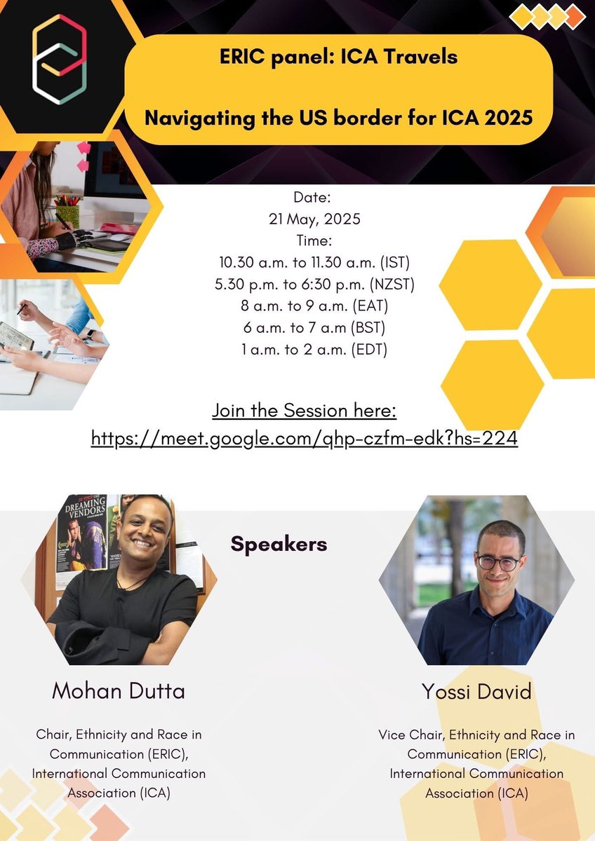 mjdutt's tweet image. Travelling to US for ICA 2025?

Join me and our leadership team at Ethnicity and Race in Communication International Communication Association as we explore navigating borders and strategies for safety when travelling to the US for #ICA2025. 

#InternationalTravel #USBorder