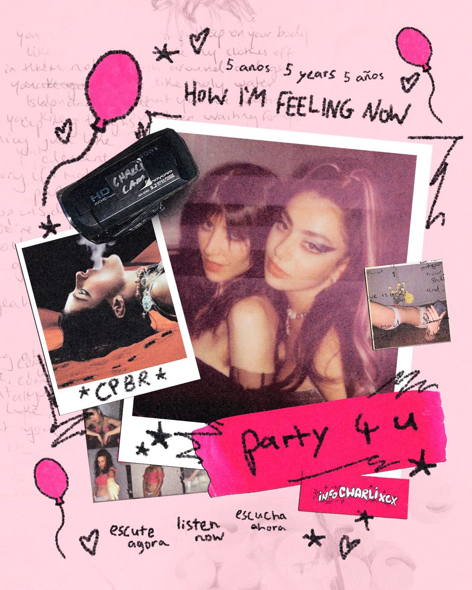 polachekbrasil's tweet image. Hoje faz 5 anos desde que Charli xcx lançou seu álbum ‘how i’m feeling now’ e não teria coisa melhor do que relembrar momentos incríveis!
Escute agora em todas as plataformas digitais e assista ao clipe de ‘party 4 u’
Siga @infocharlixcx para mais informações sobre a cantora 💚