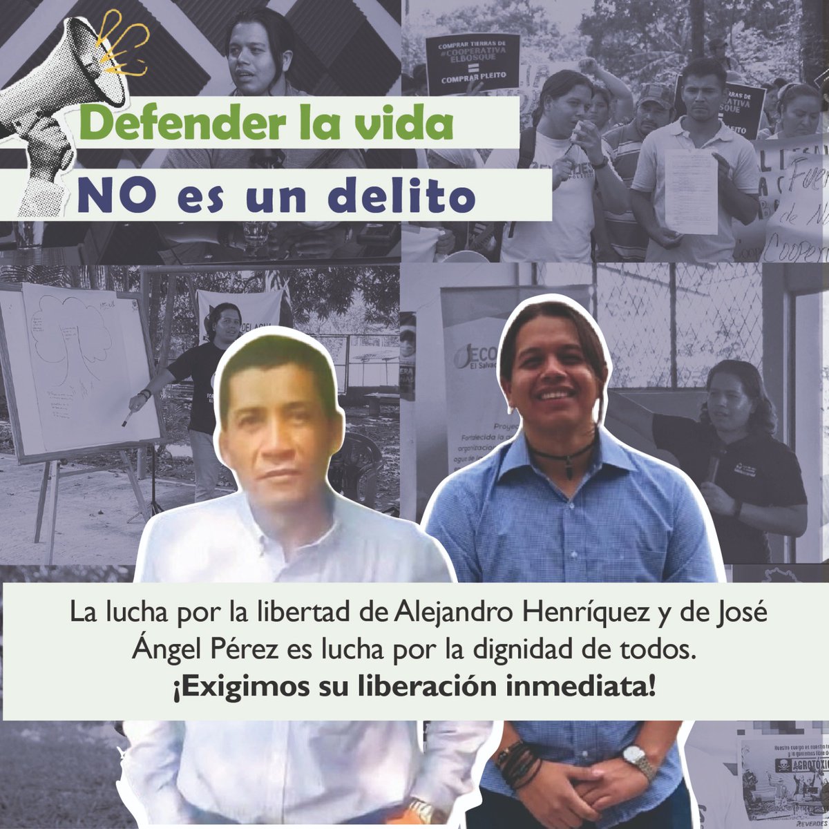<a href="/rev_mov/">Reverdes</a>  El delito no es organizarse, el crimen es perseguir a líderes comunitarios.

¡Exigimos justicia y libertad inmediata para Alejandro Henríquez y Ángel Pérez! ✊

📣 #LibertadParaLosLíderesdelBosque
📣 #LibertadParaAlejandro

<a href="/rev_mov/">Reverdes</a>