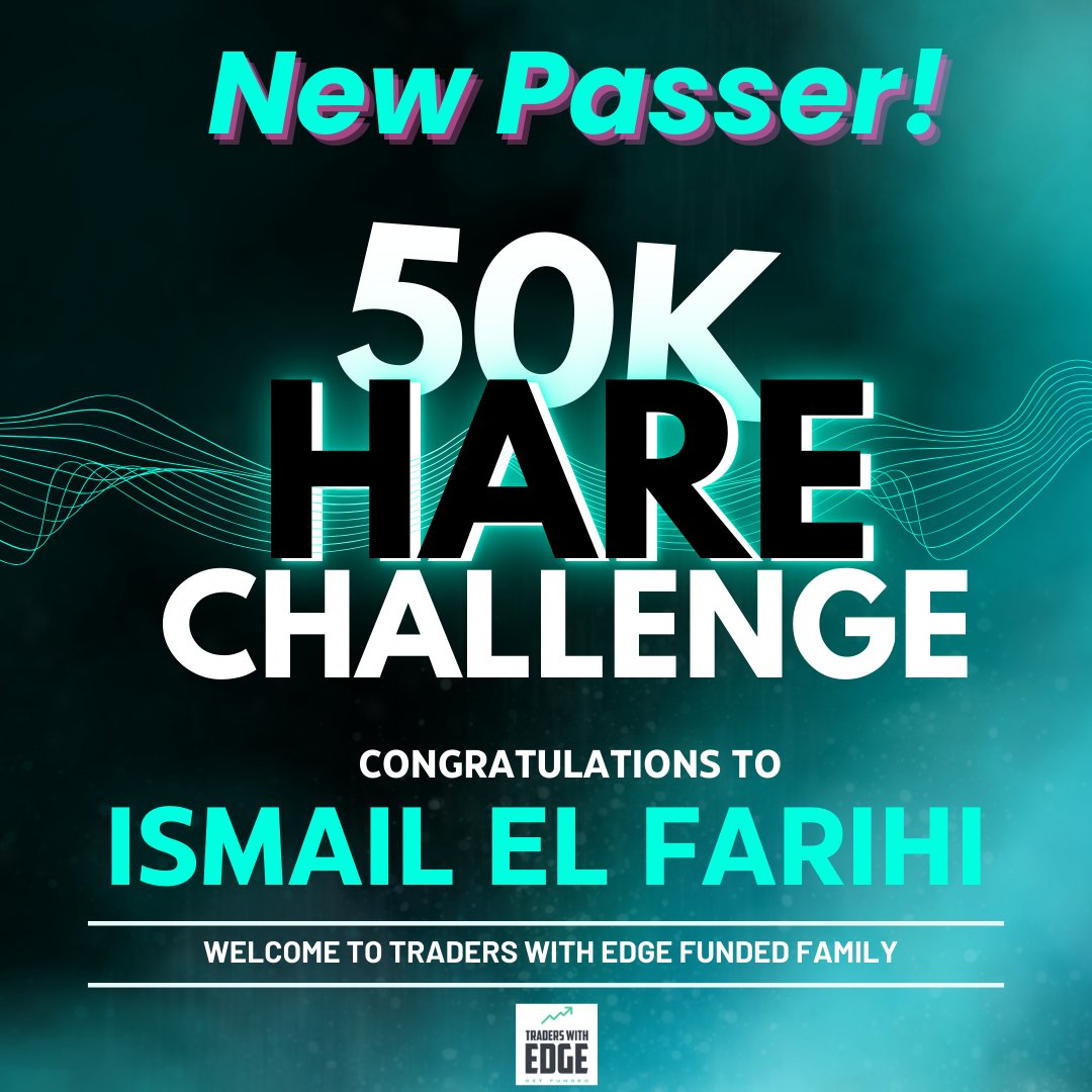 traderswithedge's tweet image. 🎉 Huge shoutout to Ismail El Farihi for passing the 50K Hare Challenge! 🐇🔥

Welcome to the TWE funded family!

Think you’ve got what it takes to trade our capital? Start here 👉shorturl.at/fINmA

#TradersWithEdge #FundedTrader #LevelUpYourTrading 💼🚀💰