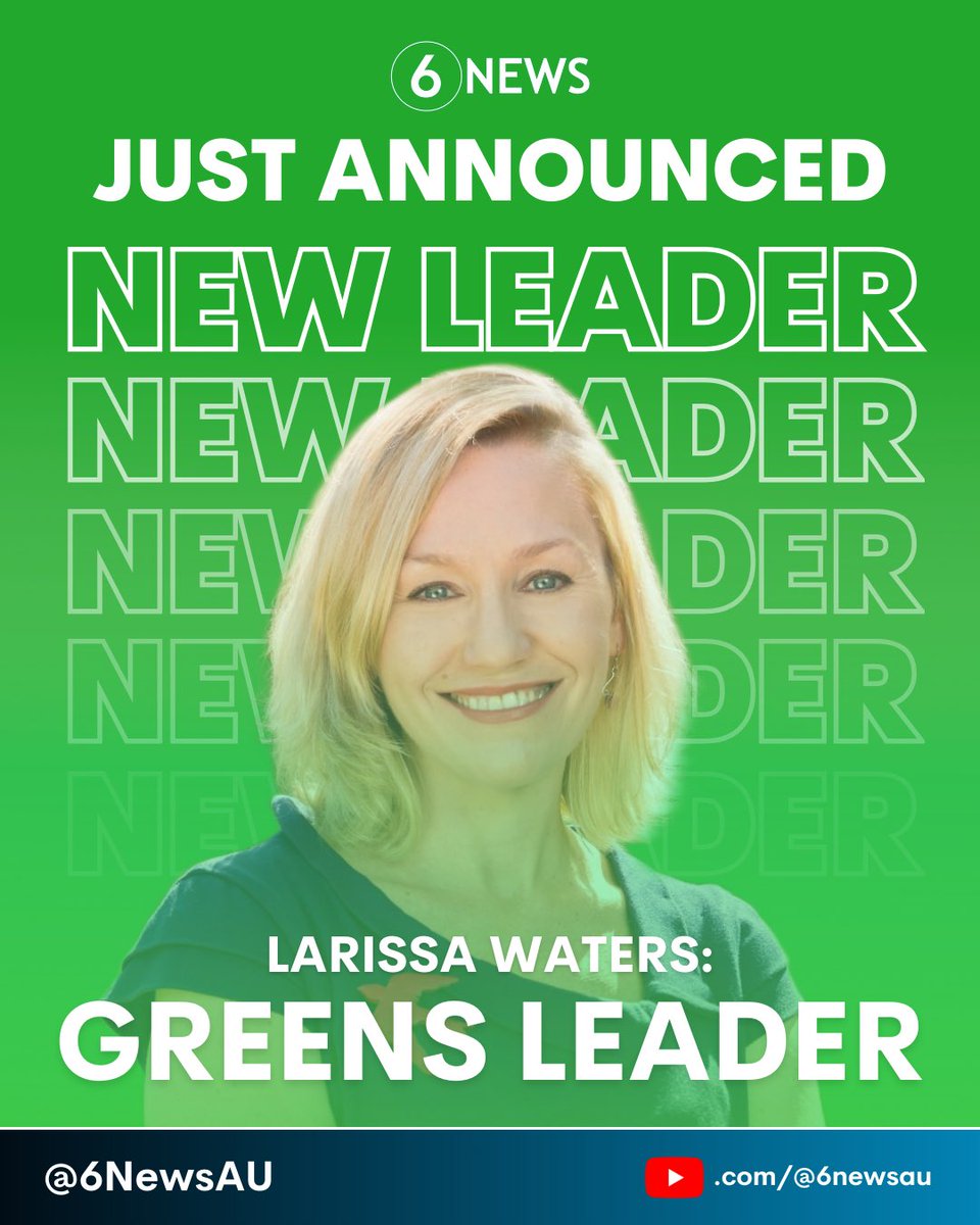 #BREAKING 🚨 Queensland senator Larissa Waters is the new Greens leader, replacing Adam Bandt after he lost his seat of Melbourne