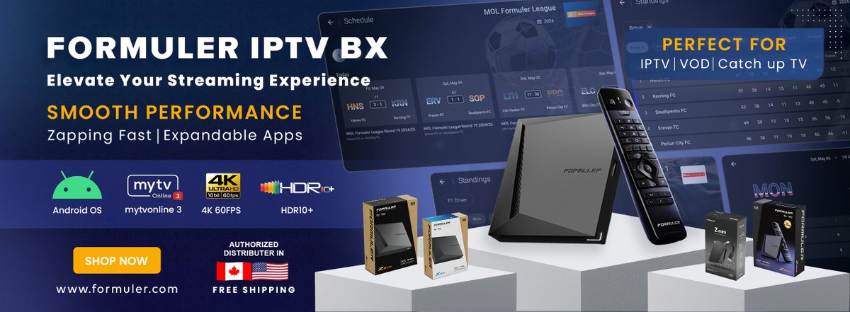 Formulerdotcom's tweet image. We offer a diverse range of set-top boxes that cater to various customer needs.

Shop Now: formuler.com

#Formuler #Canada #electronics #iptv #Toronto