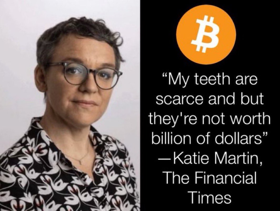 There are approx 224 BILLION human teeth 

There are 21 million Bitcoin. 

Invest accordingly 😉