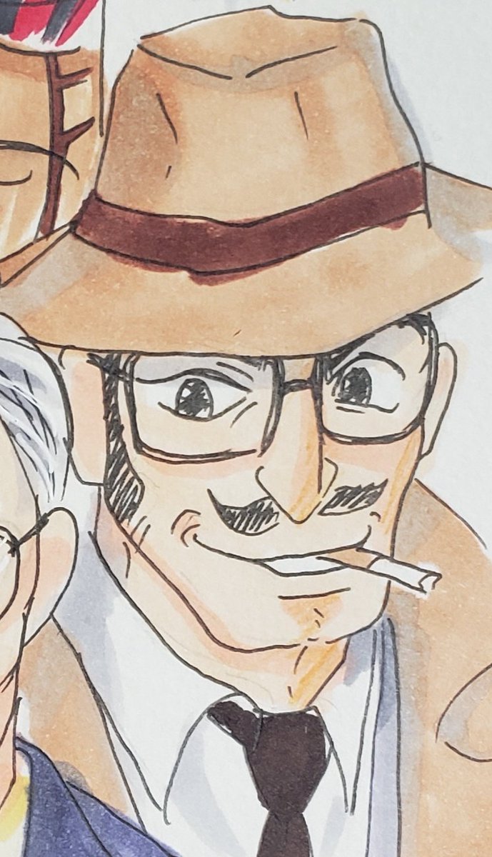 初めて描いた時の高杉警部(ランプ)と今朝描いた高杉警部。成長してたらいいな
(ネクタイは人面瘡の画像参考にした) 