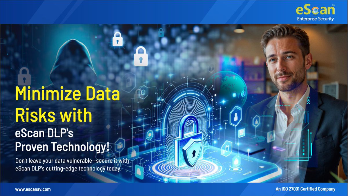 escan_tweet's tweet image. 🚀 Minimize Data Risks with eScan DLP’s Proven Technology! 🚀
bit.ly/3WKREhM
#DataSecurity #eScanDLP #CyberProtection #DataPrivacy #SecureBusiness #Compliance #InfoSec #TechSolutions