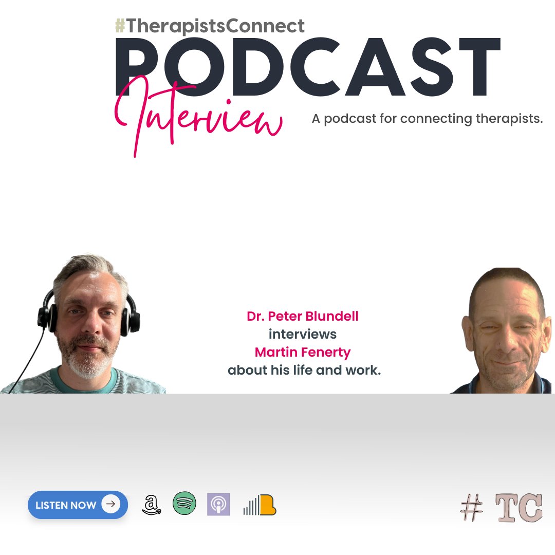#TherapistsConnect (@therapists_c) on Twitter photo 🎙️ New #TherapistsConnect episode!
<a href="/drpeterblundell/">Dr Peter Blundell (he/him)</a> chats with person-centred therapist Martin Fenerty about his journey into therapy, the power of human connection, and the heart of the person-centred approach.
Listen now → buzzsprout.com/1091903/episod…Â
#TherapistsConnect 🎙️ New #TherapistsConnect episode!
<a href="/drpeterblundell/">Dr Peter Blundell (he/him)</a> chats with person-centred therapist Martin Fenerty about his journey into therapy, the power of human connection, and the heart of the person-centred approach.
Listen now → buzzsprout.com/1091903/episod…Â
#TherapistsConnect