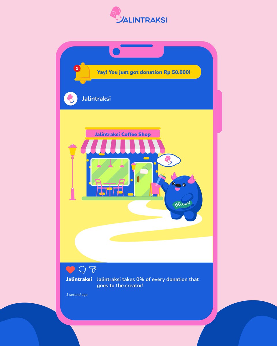 Reminder: Jalintraksi's got your back with 0% platform fees on every flow from the "Support Me" button!

#jalintraksi