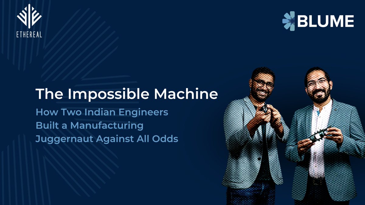 Blume Ventures (@blumeventures) on Twitter photo From dorm room tinkerers to aerospace suppliers: How two engineers built a manufacturing powerhouse that nobody thought possible
In 2018, <a href="/MuddaKaushik/">Kaushik Mudda</a> and Navin Jain were trying to build India's first five-axis CNC machine. While the response from international audiences was From dorm room tinkerers to aerospace suppliers: How two engineers built a manufacturing powerhouse that nobody thought possible
In 2018, <a href="/MuddaKaushik/">Kaushik Mudda</a> and Navin Jain were trying to build India's first five-axis CNC machine. While the response from international audiences was