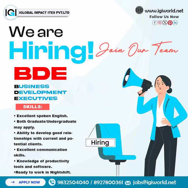 iglobalimpactit's tweet photo. IGI is hiring a dynamic and result-driven Business Development Executive to join our growing team. If you're passionate about sales and client relationship management, this is your chance to thrive in a fast-paced digital environment.
https://t.co/6FfO0GyiYI
#jobsindurgapur #ITjobs #Durgapurjobs #ITvacancies #career #opportunity #jobs #durgapur #jobsdurgapur #igi #iglobalimpactitespvtltd