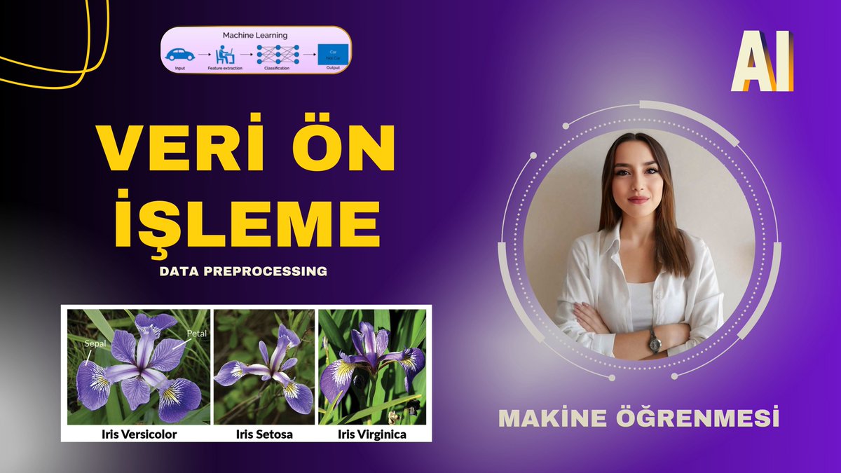 SelcanatakAI's tweet image. 🎯 Iris veri seti üzerinde veri ön işleme (data preprocessing) sürecini uygulamalı olarak gösterdim.

🔗İzlemek için tıkla: [ytbe.app/go/Yk6pI4FN]
💻 GitHub kodu profilde.
Daha fazla içerik için takipte kal✨

#VeriÖnİşleme #DataPreprocessing #Python #MachineLearning #colab