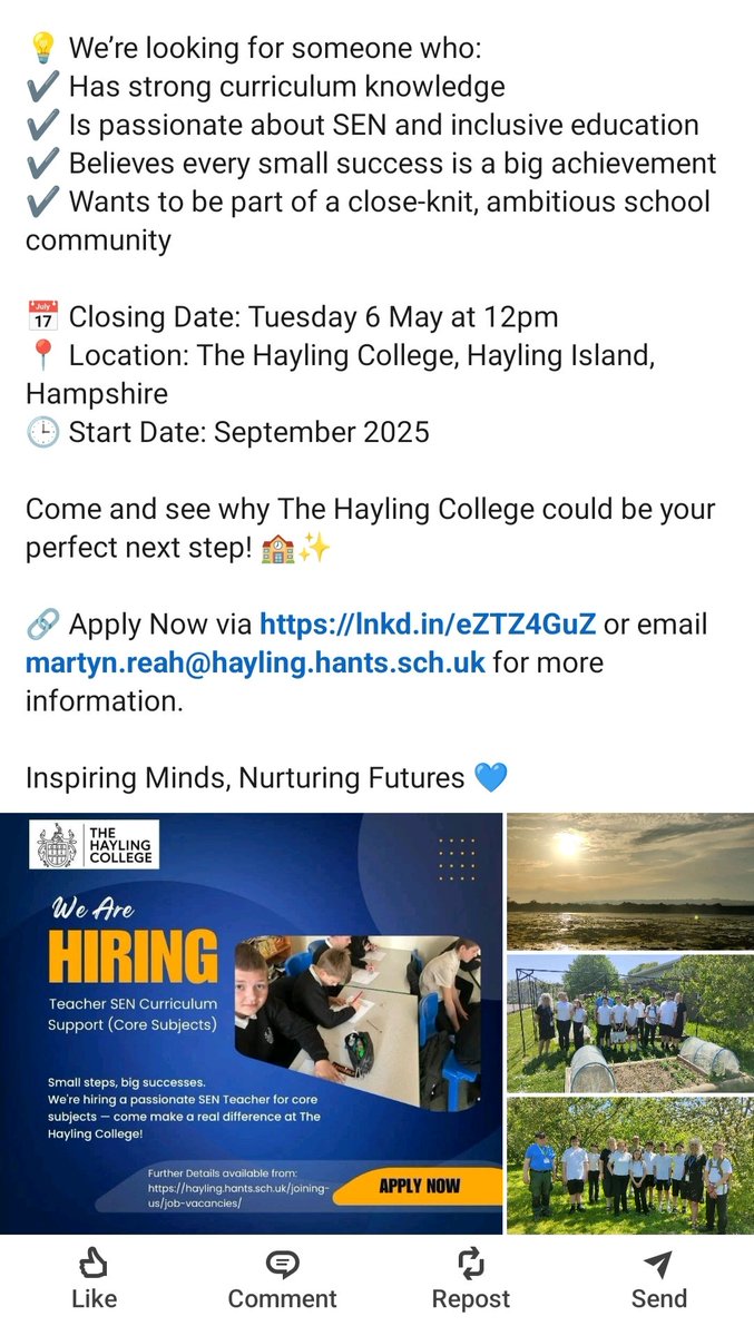 MartynReah's tweet photo. Are you a #PrimarySchoolTeacher in Hampshire or West Sussex 

A change is as good as a rest?

Join us in this exciting new project 
https://t.co/xKd8XuNBcs 

#happy #healthy #highperforming https://t.co/tSk41lebZm