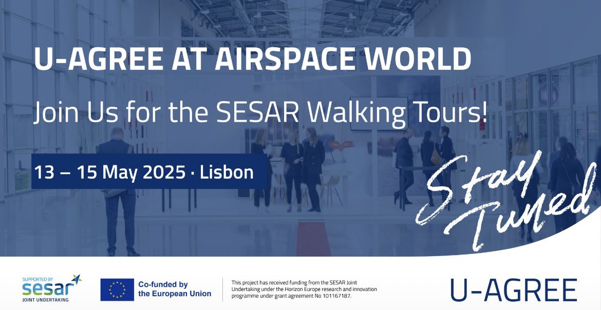SNA - Air Navigation Systems Group at @ITACAupv (@sna_upv) on Twitter photo Excited to be part of #AirspaceWorld2025! Don’t miss U-AGREE’s pitch at the Collins Aerospace stand during the SESAR Walking Tours. A great chance to explore how we’re shaping the future of sustainable and interoperable aviation.
#UAGREE #SESAR #ATM #AviationInnovation
<a href="/SESAR_JU/">SESAR JU🇪🇺✈️</a> Excited to be part of #AirspaceWorld2025! Don’t miss U-AGREE’s pitch at the Collins Aerospace stand during the SESAR Walking Tours. A great chance to explore how we’re shaping the future of sustainable and interoperable aviation.
#UAGREE #SESAR #ATM #AviationInnovation
<a href="/SESAR_JU/">SESAR JU🇪🇺✈️</a>