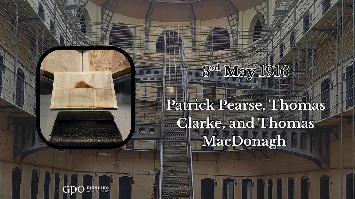 On the 3rd of May, 1916, Patrick Pearse, Thomas Clarke and Thomas MacDonagh were executed by firing squad in Kilmainham Gaol. Pictured his a wallet containing the hair of Clarke's son John.