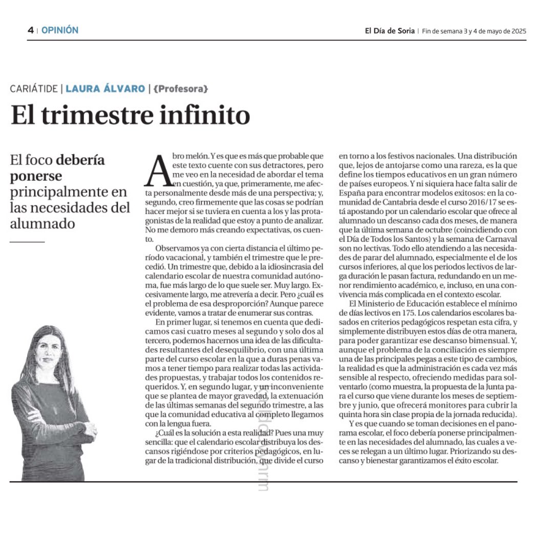 ‘El trimestre infinito’ por Laura Álvaro. ¿Dónde quedan las necesidades del alumnado?
Este finde en <a href="/ElDiaDeSoria/">El Día de Soria</a>