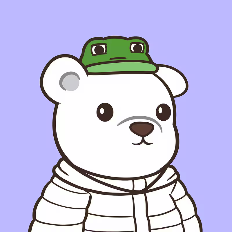 Good morning web3 ☕️

First day of the weekend and after weeks, I'm finally feeling <a href="/bearish_af/">BEARISH</a> 🐻

Meet my new froggie bear and let's be friends 💚