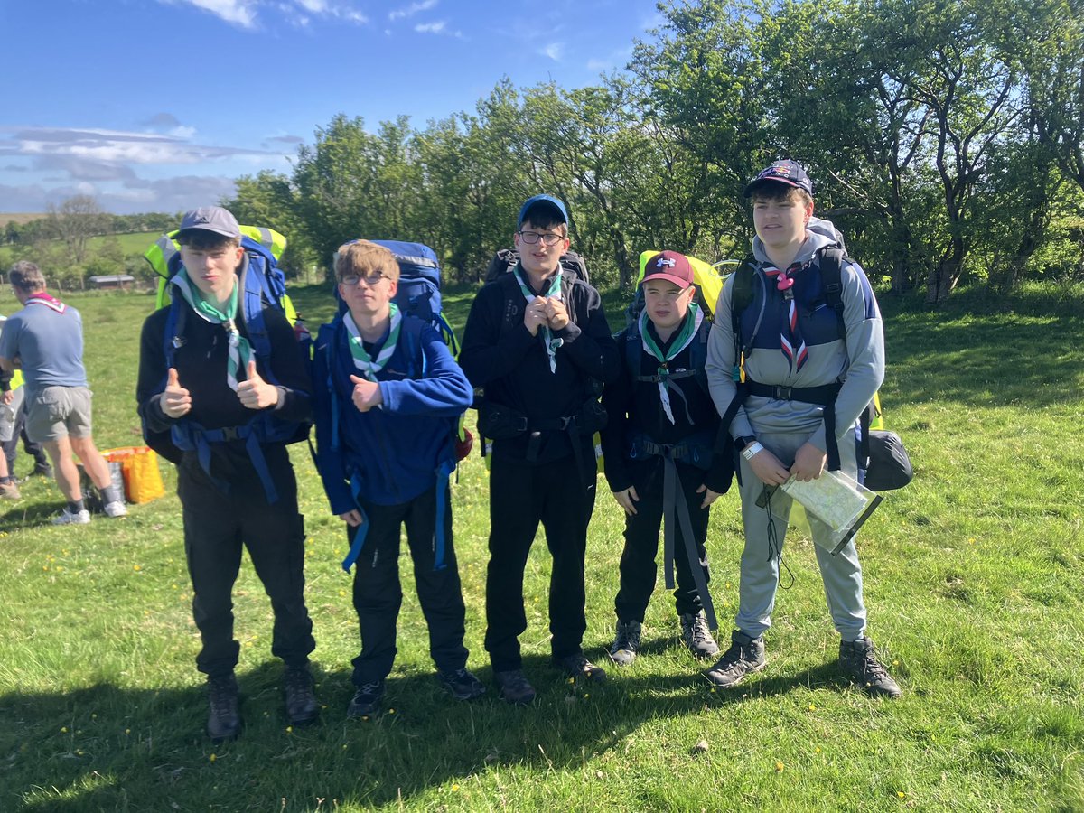 Arrived. All through kit check. One scout without hat or coat 🙄