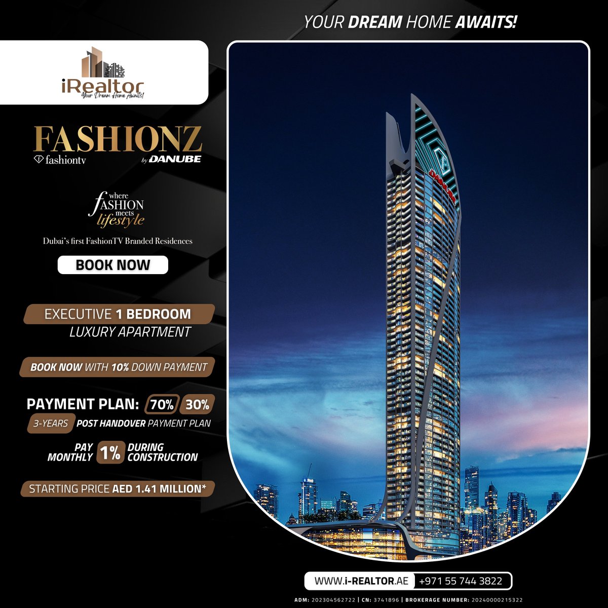 irealtorre's tweet photo. Revel in the one-of-a-kind FashionTV branded Apartments
#DubaiHomes #ExclusiveProperties #DreamHome #LuxuryApartments #LuxuryProperties #QualityLiving #InvestInProperty #UAEGoldenVisa #InvestinDubai #LuxuryLiving #iRealtorRealEstate #LatestProperties #FashionTV #Danube #Fashionz https://t.co/SJBtpMHiW4