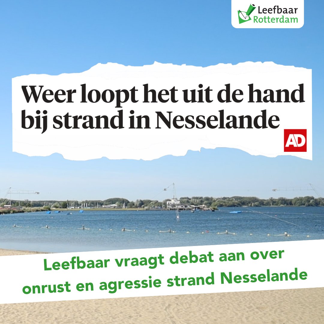 De ongeregeldheden moeten verleden tijd worden, er zijn harde maatregelen nodig. Leefbaar is duidelijk: de stadsstranden zijn niet voor ongemanierd strandtuig, maar voor inwoners en toeristen om te genieten. 

Lees meer ➡️ leefbaarrotterdam.nl/nieuws/debat-o…