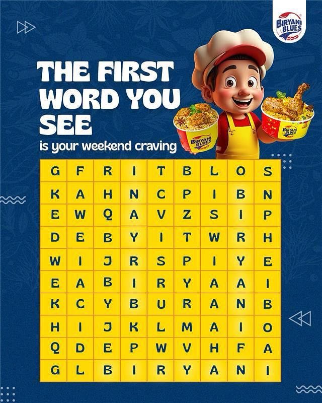 WARNING This grid can cause bhookh ka tufaan Dekho aur batao ke tumhe sabse pehle kya dikha biryani biryanilove biryanilovers biryaniblues biryanibliss foreverlove gamified games findthebiryani guessinggame GuessTheAnswer https t... WARNING This grid can cause bhookh ka tufaan Dekho aur batao ke tumhe sabse pehle kya dikha biryani biryanilov...