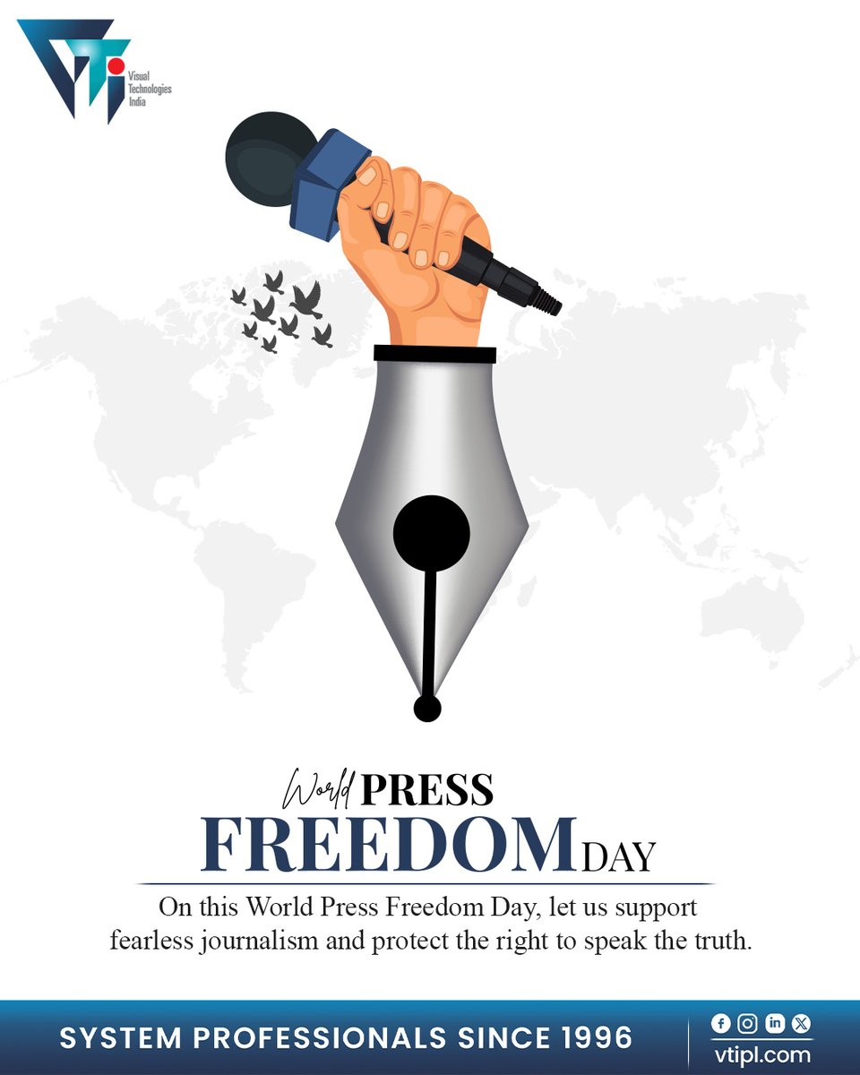 📢Without press freedom, there is no freedom at all. 📰🎙️🗞️

#WorldPressFreedomDay #FreeThePress #JournalismIsNotACrime #SupportJournalism #TruthMatters #MediaFreedom #PressFreedom #VTIPL