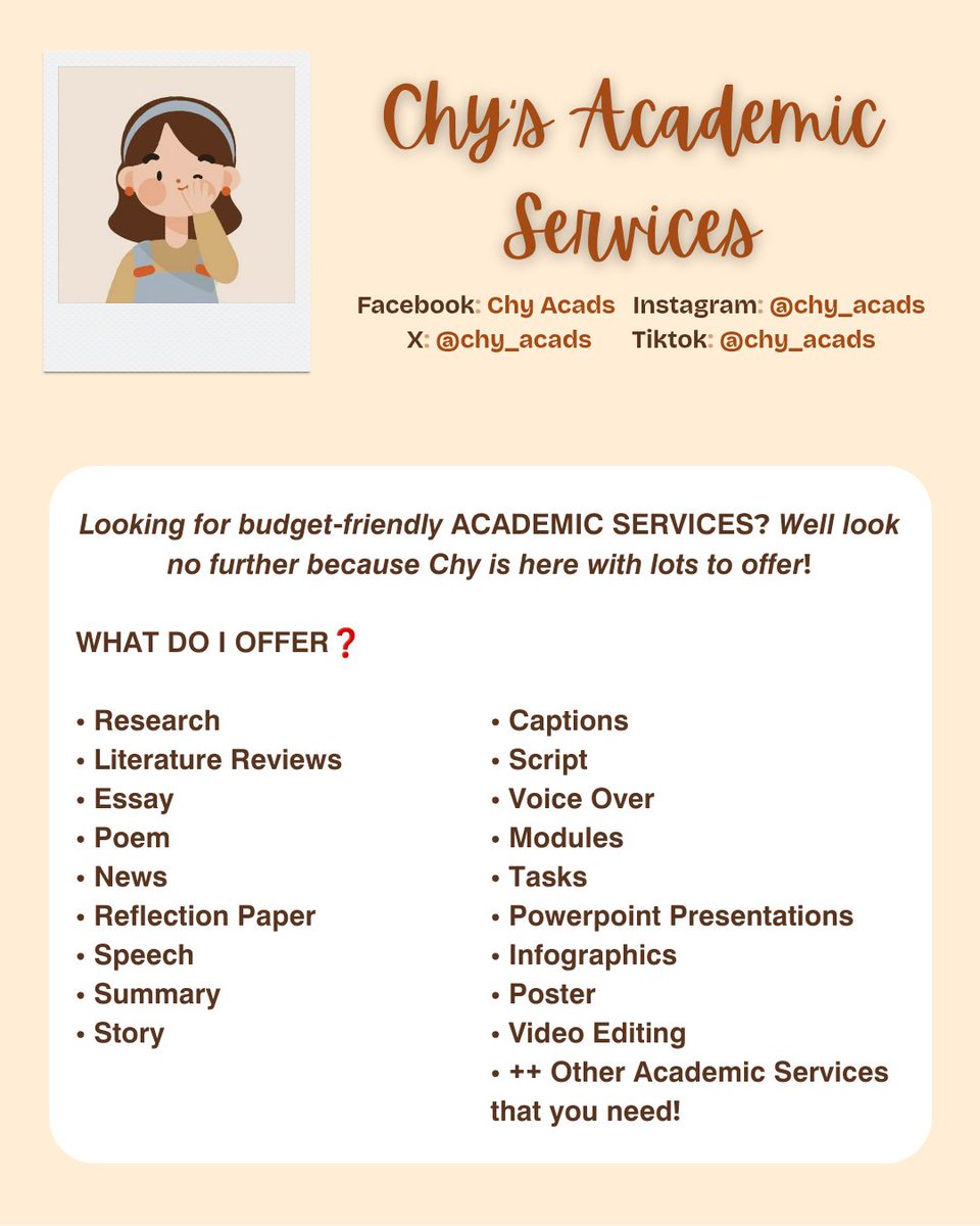 Chy's Academic Services tweet media
