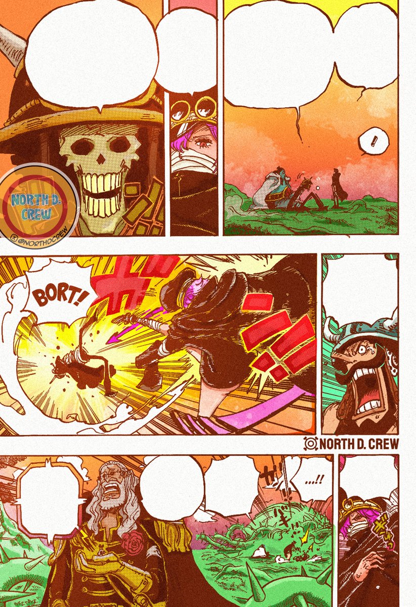 NorthDCrew's tweet photo. #ONEPIECE1147  Lo que nos asusta página 4 por El Bort.        TAGS: #Elbapharc #jaguardsaul #caballerosdivinos #mangacoloring #onepiecefullcolor #ONEPIECE1147SPOILERS #northdcrew #1148OP https://t.co/O7kXTYmYAz
