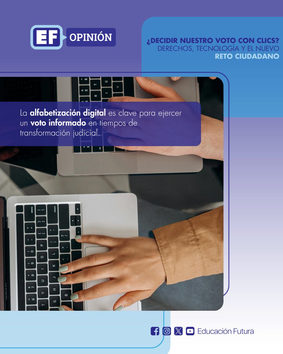 🗳️ ¿Decidir con clics? Herzel García Márquez analiza el voto digital, la alfabetización y el acceso equitativo a la información.

👉 educacionfutura.org/decidir-voto-d…

#ParticipaciónCiudadana