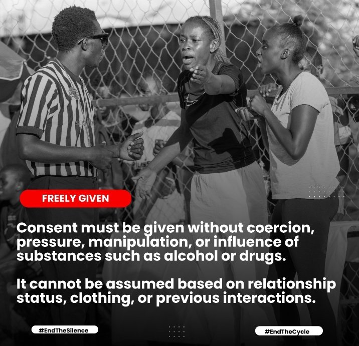 Otz_Kenya's tweet photo. True consent is always a choice not a condition.
It must be given willingly, not forced or influenced. Anything less is not consent. Let’s respect boundaries and break the cycle of silence.
#FreelyGiven #EndTheSilence #EndTheCycle https://t.co/sZUzqQjENP