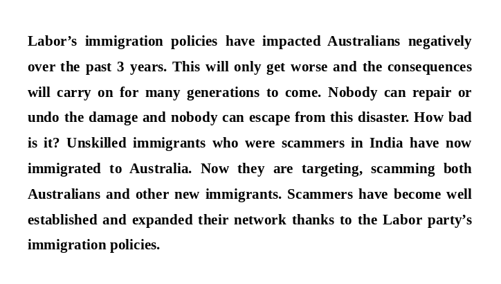 FreeWorld_4U's tweet photo. Labor’s immigration policies have impacted Australians negatively over the past 3 years. This will only get worse &amp; the consequences will carry on for many generations to come. Nobody can repair or undo the damage &amp; nobody can escape from this disaster. How bad is it? #auspol https://t.co/eoGdpVmRTw