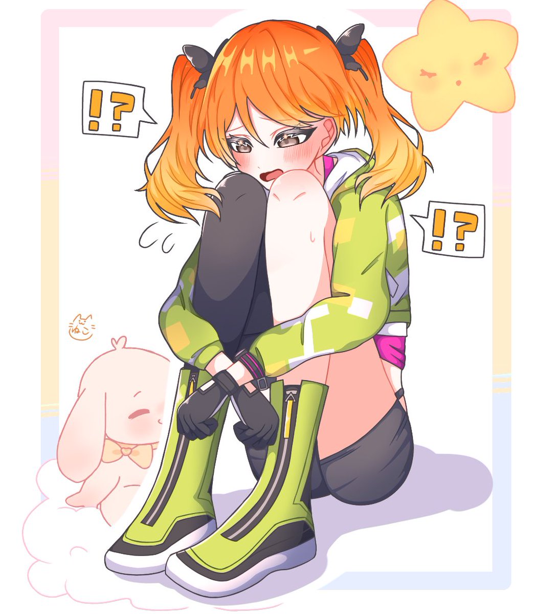 ｢めっ、メグったらあんなハレンチな事いつもしてるの...⁉️そういうのは大人になってからするもので...‼️も、もうっ‼️｣

 #コンパスお絵描き