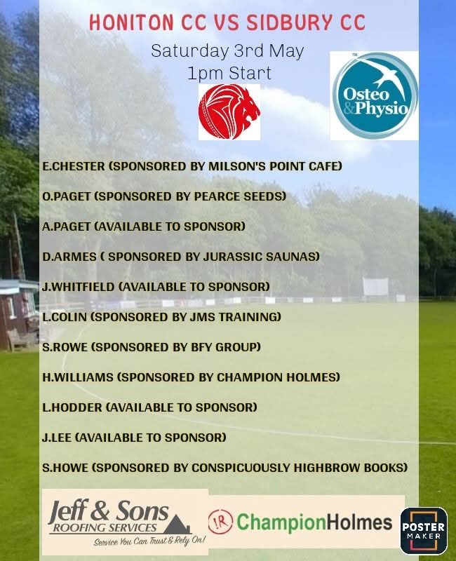 Sidbury CC (@sidburycc) on Twitter photo We are up and running…, our first league action starts today <a href="/HonitonCricket/">Honiton Cricket Club</a> , good luck boys We are up and running…, our first league action starts today <a href="/HonitonCricket/">Honiton Cricket Club</a> , good luck boys